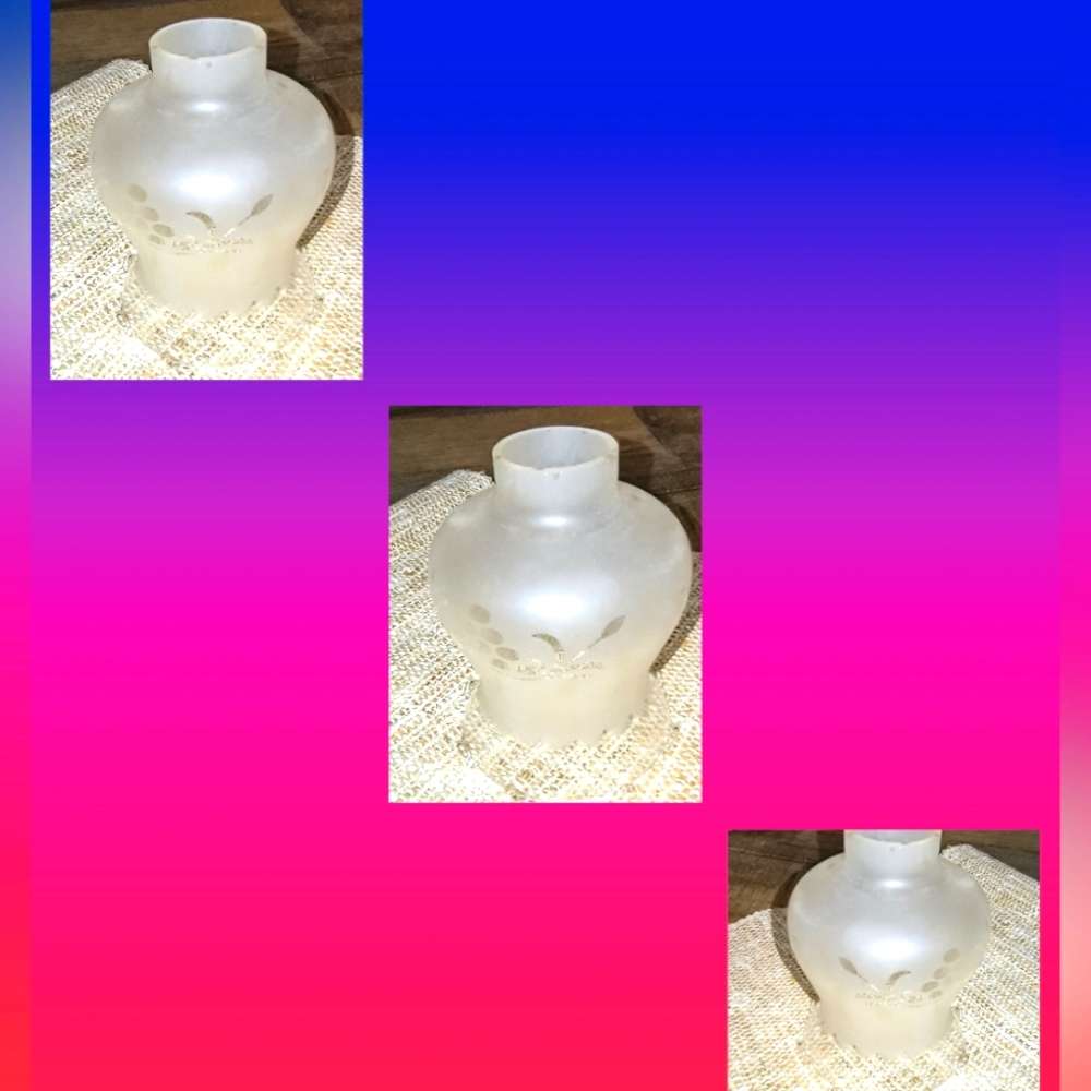 Set of Three Vintage Frosted Glass with Clear Ends (Grapes)
